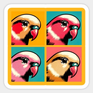 Pop Rosy-faced Lovebird Art - Cool Birds Sticker